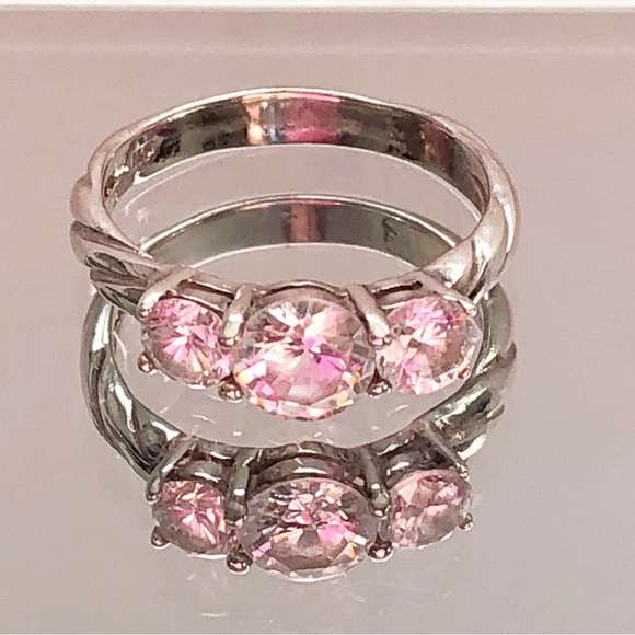 Sterling Silver Three Sparkling Stone Ring - Picture 11 of 14